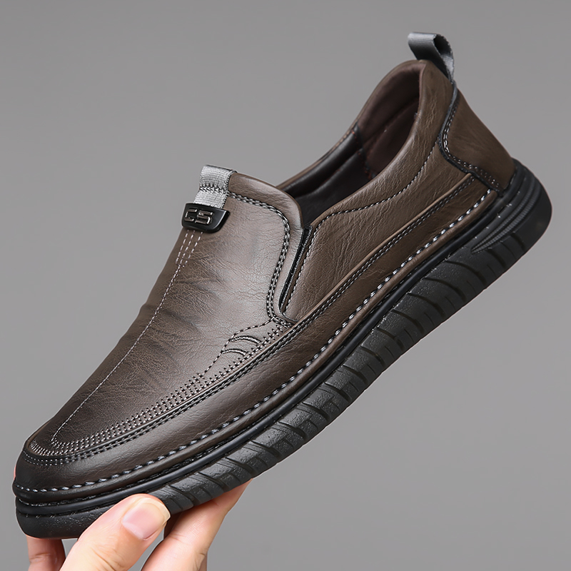 Aqua Sports Club - Mocasines Retro de Piel Vacuna Genuina,